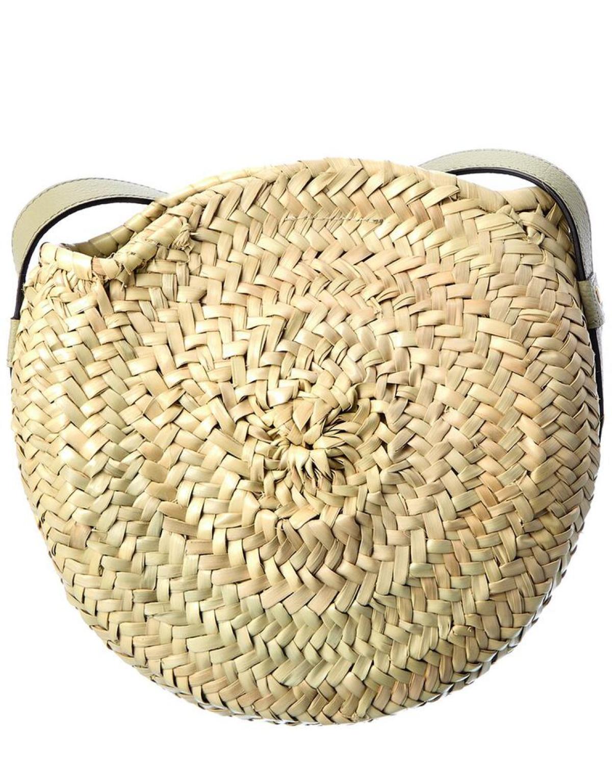 Chloé Marcie Raffia & Leather Basket Crossbody