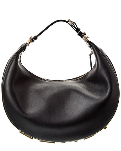 FENDI Fendigraphy Medium Leather Hobo Bag