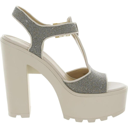 Sinead Womens Crystal Stones Peep Toe Platform Heels