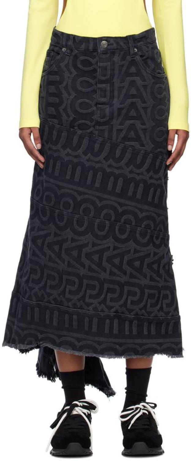 Black 'The Monogram' Midi Skirt