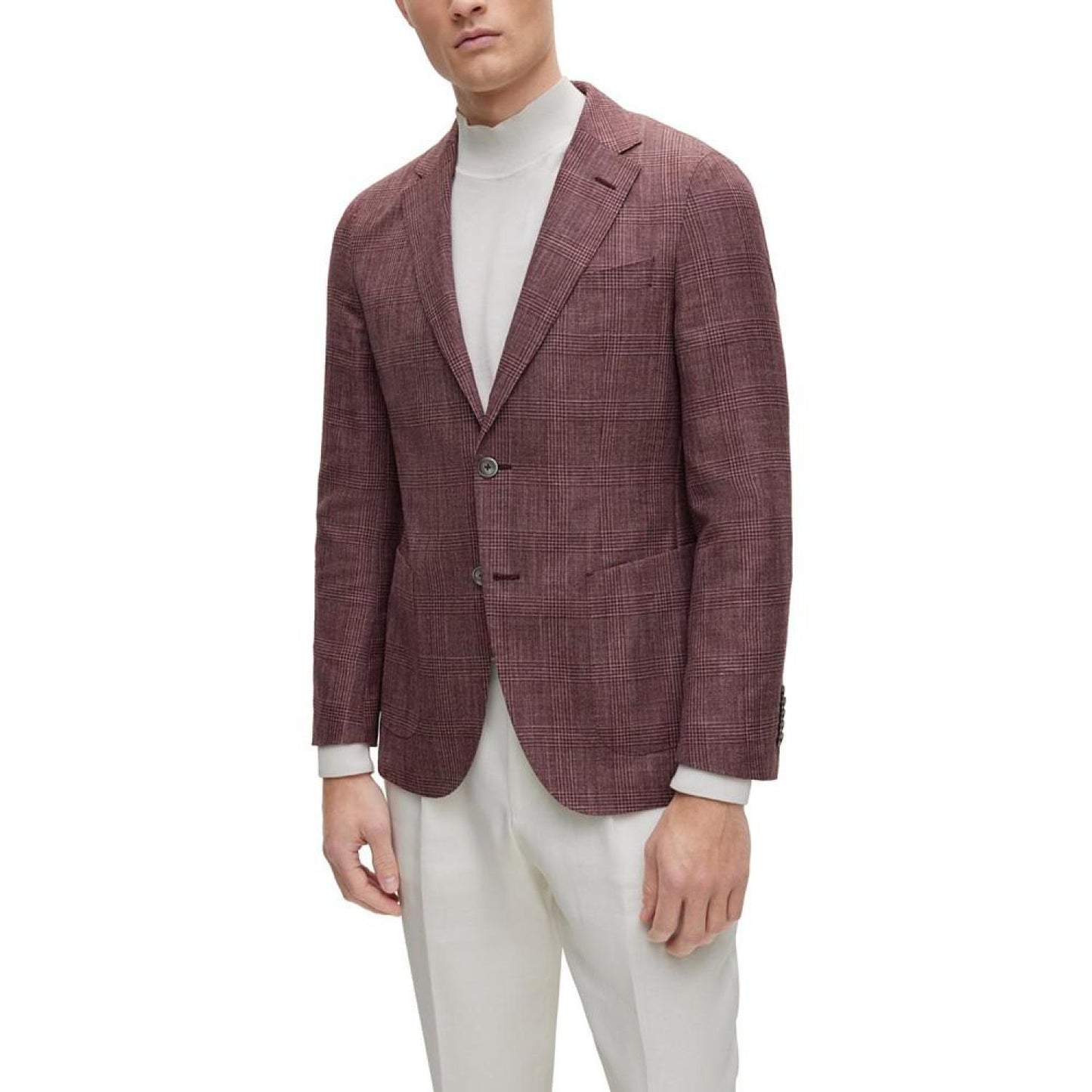 Men's Checked Slim-Fit Jacket