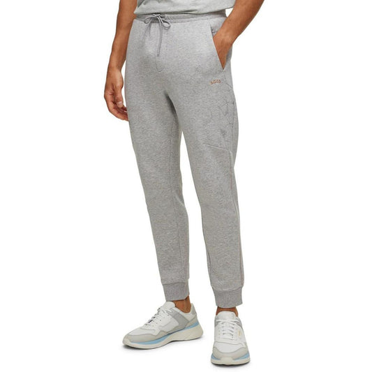 Men's Grid Embroidery Tracksuit Bottoms