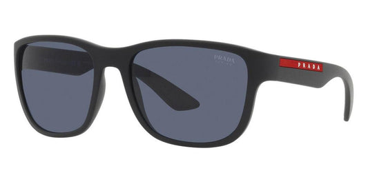 Prada Men's PS-01US-DG009R Linea Rossa 59mm Rubber Black Sunglasses