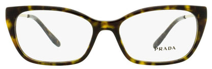 Prada Women's Rectangular Eyeglasses VPR14X 2AU1O1 Havana/Gold 54mm