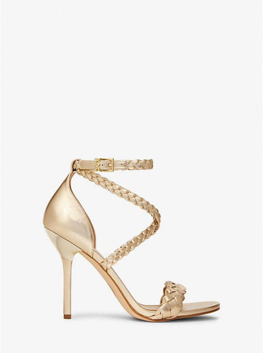 Astrid Braided Metallic Faux Leather Sandal