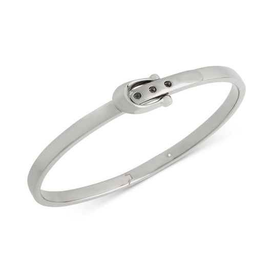 Silver-Tone Signature C Buckle Bangle Bracelet