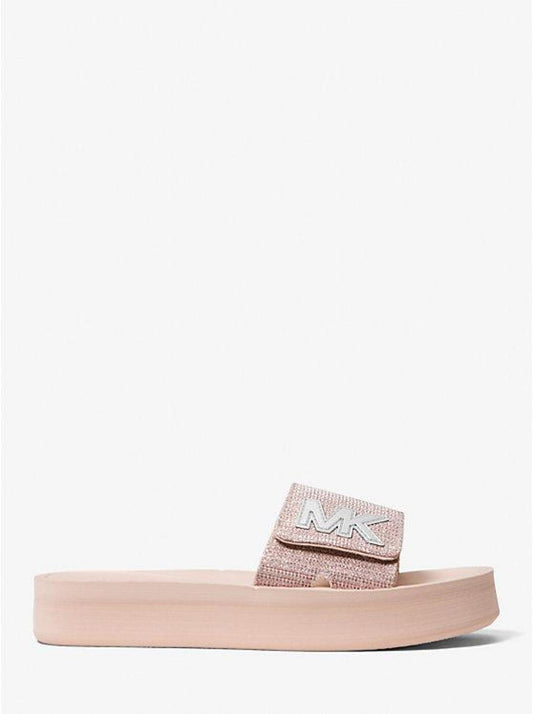 Glitter Platform Slide Sandal