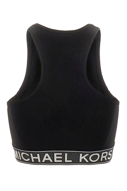 Michael Kors Logo Tape Sleeveless Stretch Top