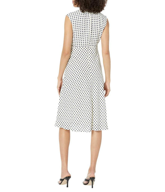 Polka Dot Tie Neck Georgette Dress