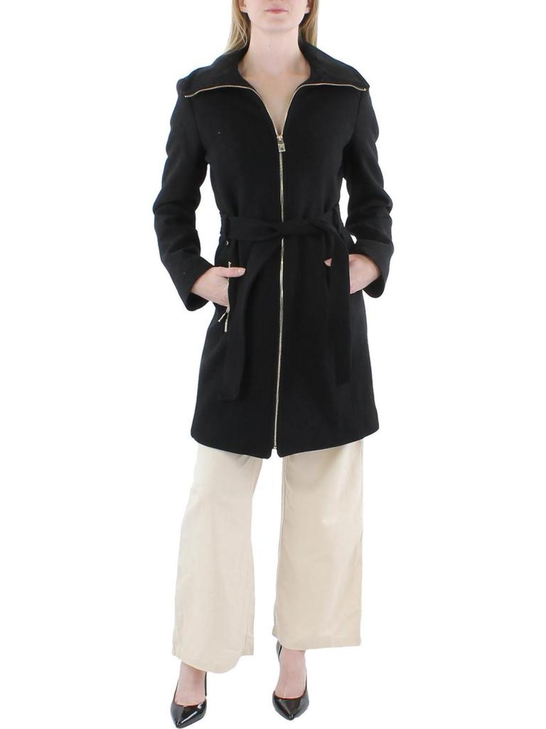 Womens Wool Blend Midi Overcoat