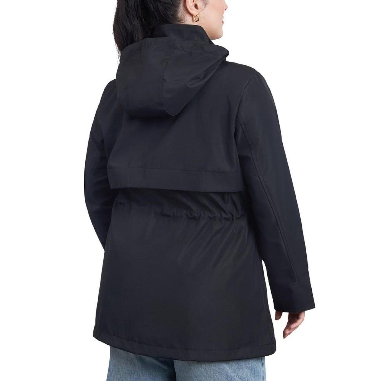 Women's Plus Size Hooded Water-Resistant Anorak Coat