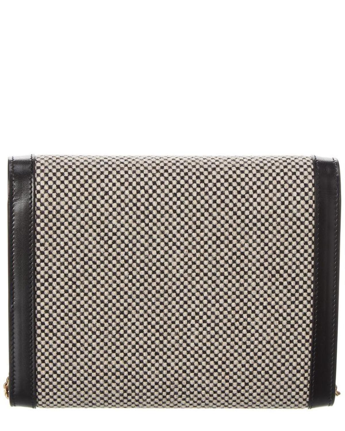 Saint Laurent Cassandra Tweed & Leather Shoulder Bag