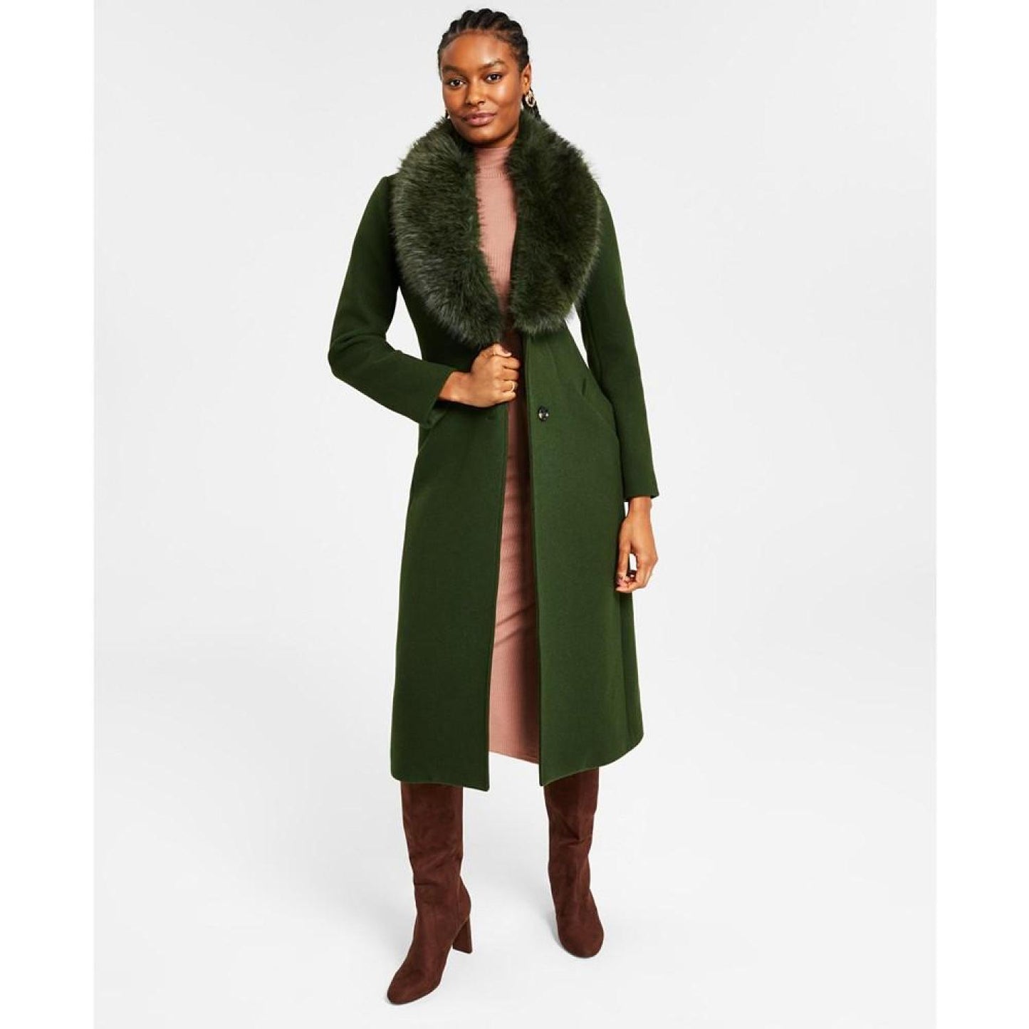 Women's Wool Blend Belted Coat