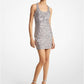 Sequined Stretch Tulle Racerback Tank Dress