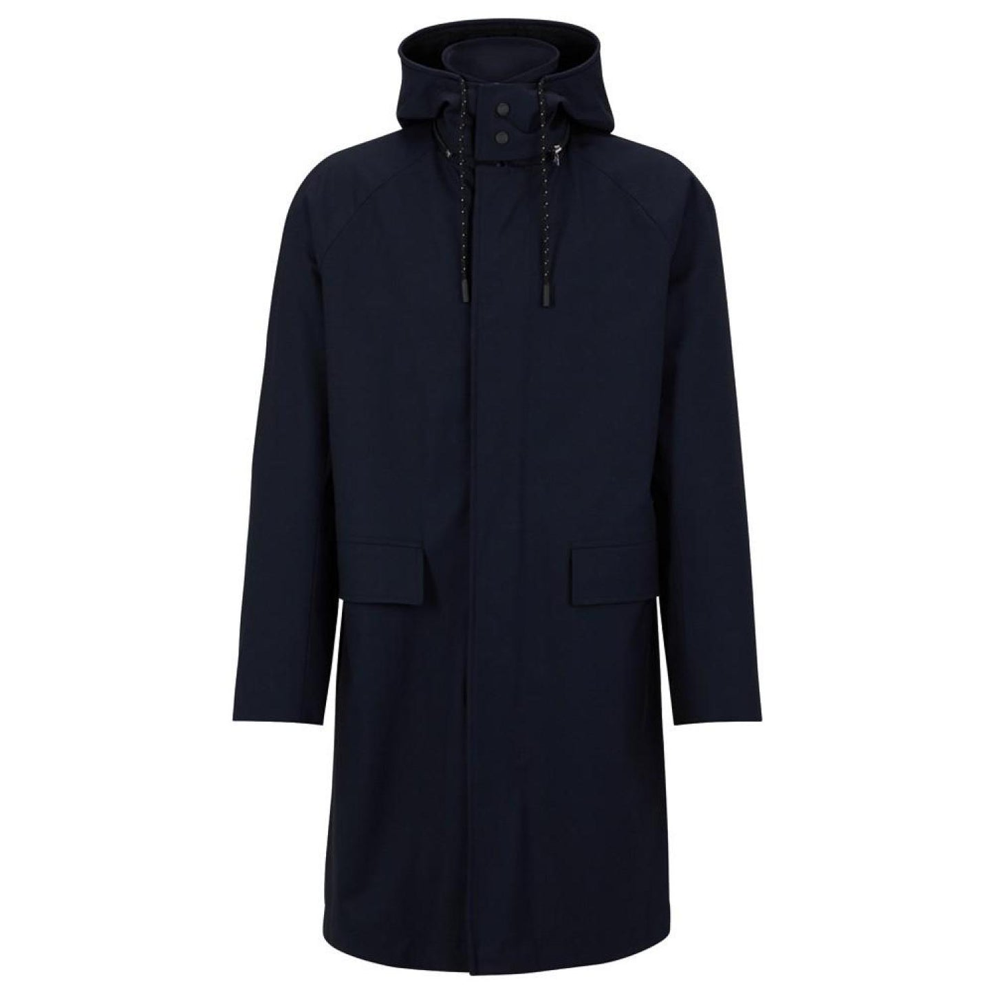 Men's Water-Repellent Hooded Wool Blend Coat