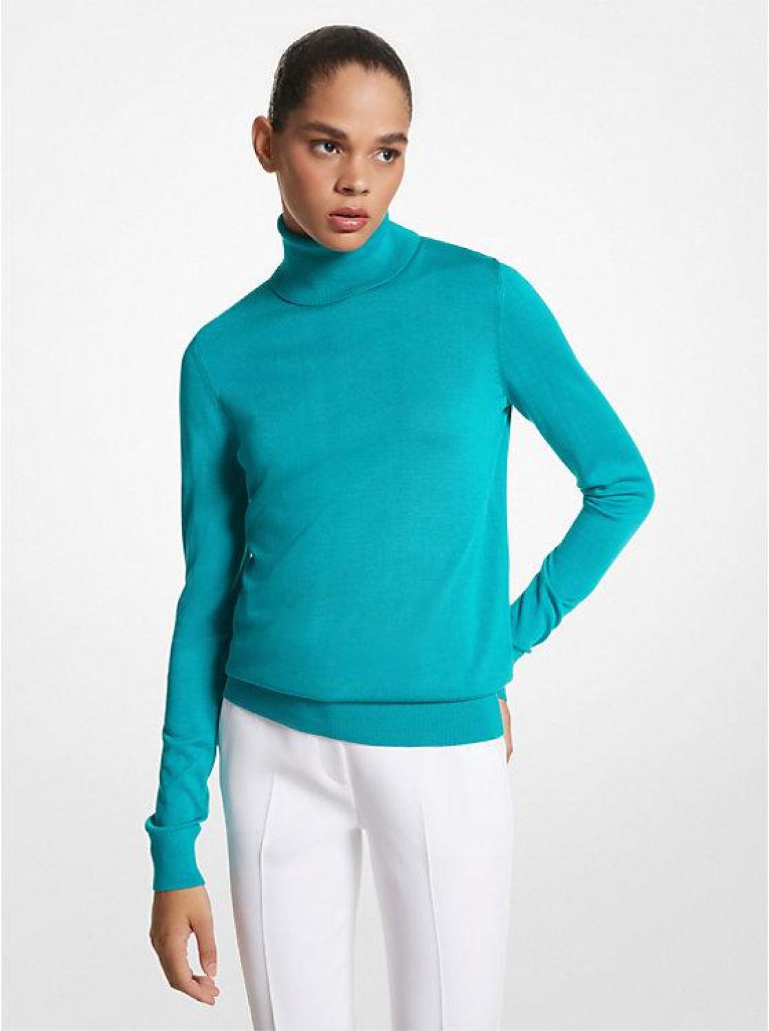 Featherweight Silk Turtleneck Sweater