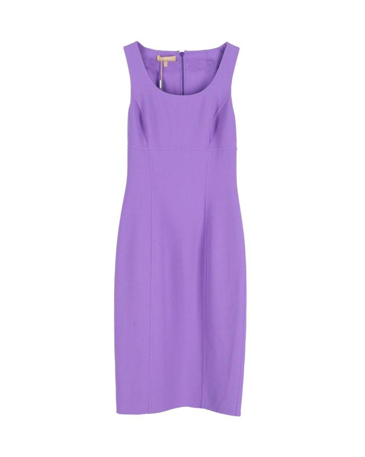 Michael Kors Sleeveless Shift Dress in Purple Wool