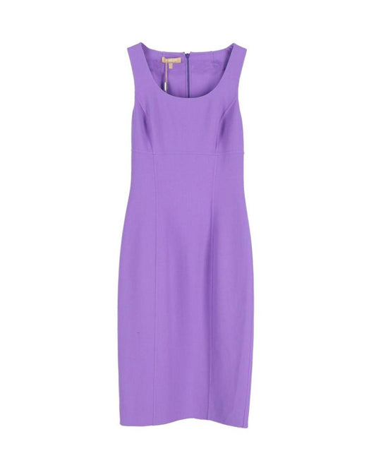 Michael Kors Sleeveless Shift Dress in Purple Wool