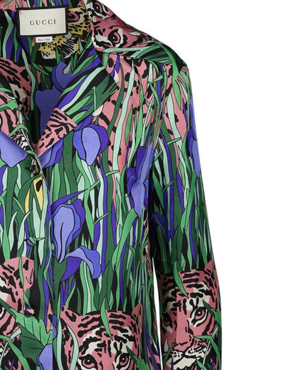 Gucci Feline Garden Silk Top