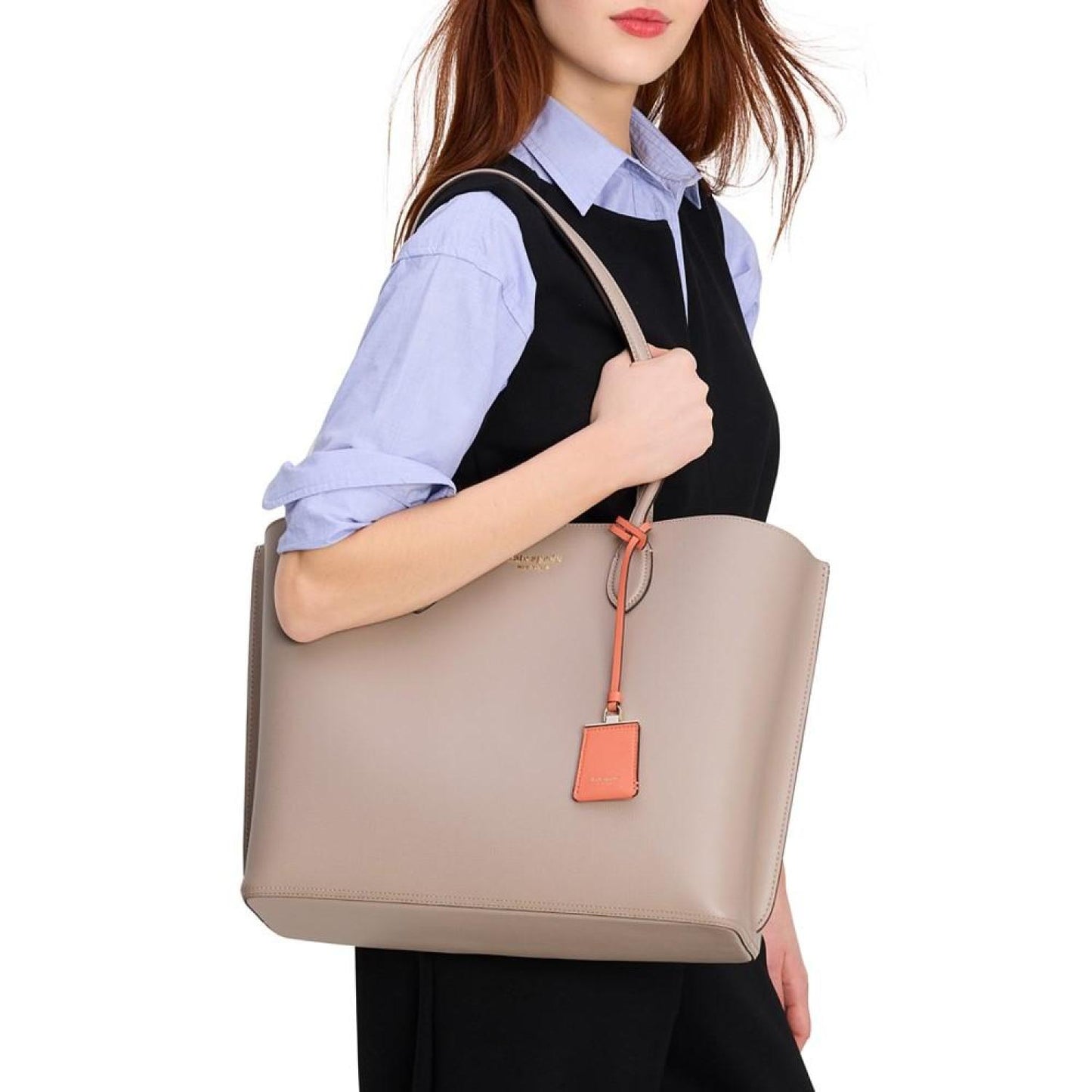 Suite Large Crossgrain Leather Work Tote