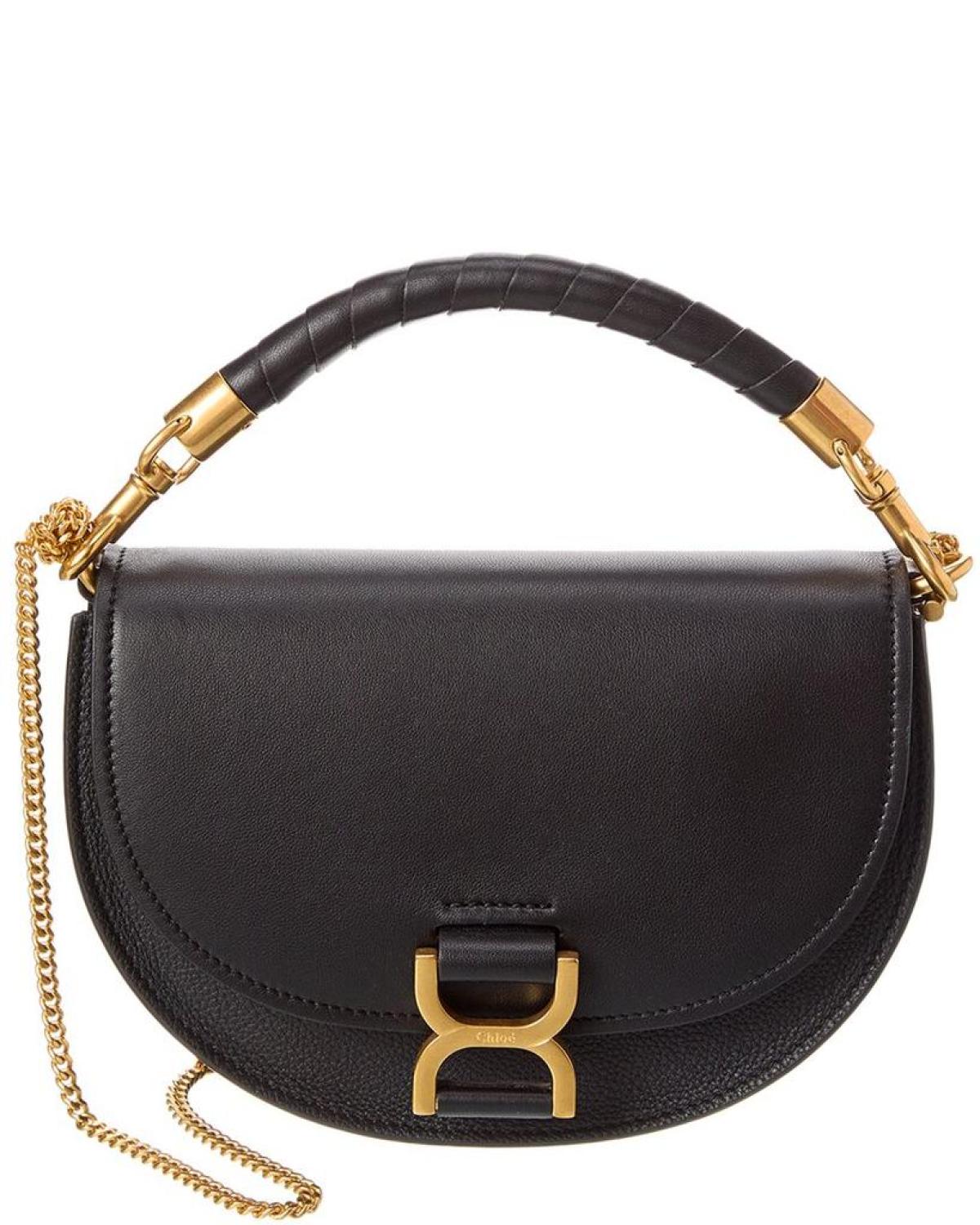 Chloé Marcie Chain Flap Leather & Suede Shoulder Bag