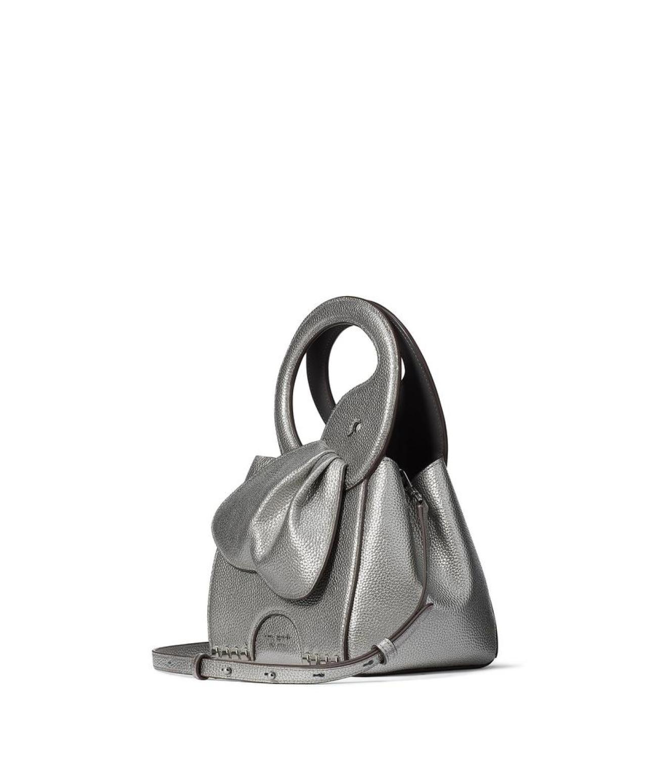 Ellie Metallic Pebbled Leather 3-D Elephant Top-Handle