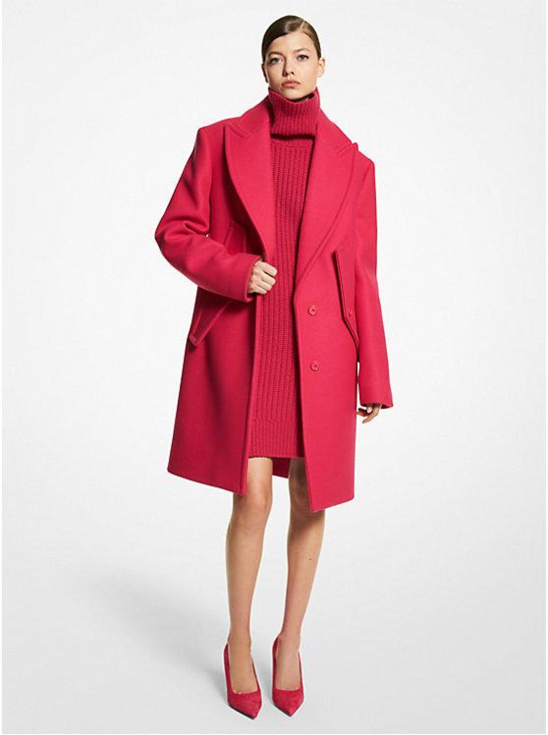 Wool Melton Slit Sleeve Coat