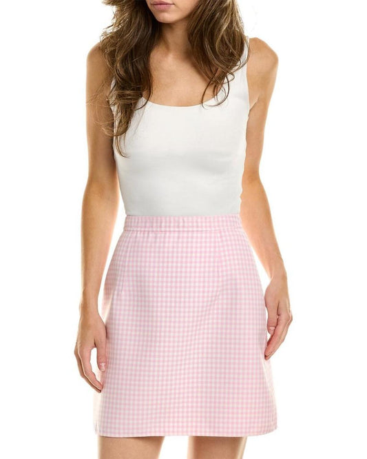 Michael Kors Gingham Wool Mini Skirt