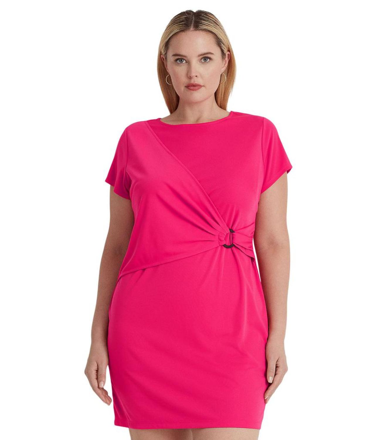 Plus Size Stretch Jersey Short Sleeve Dress