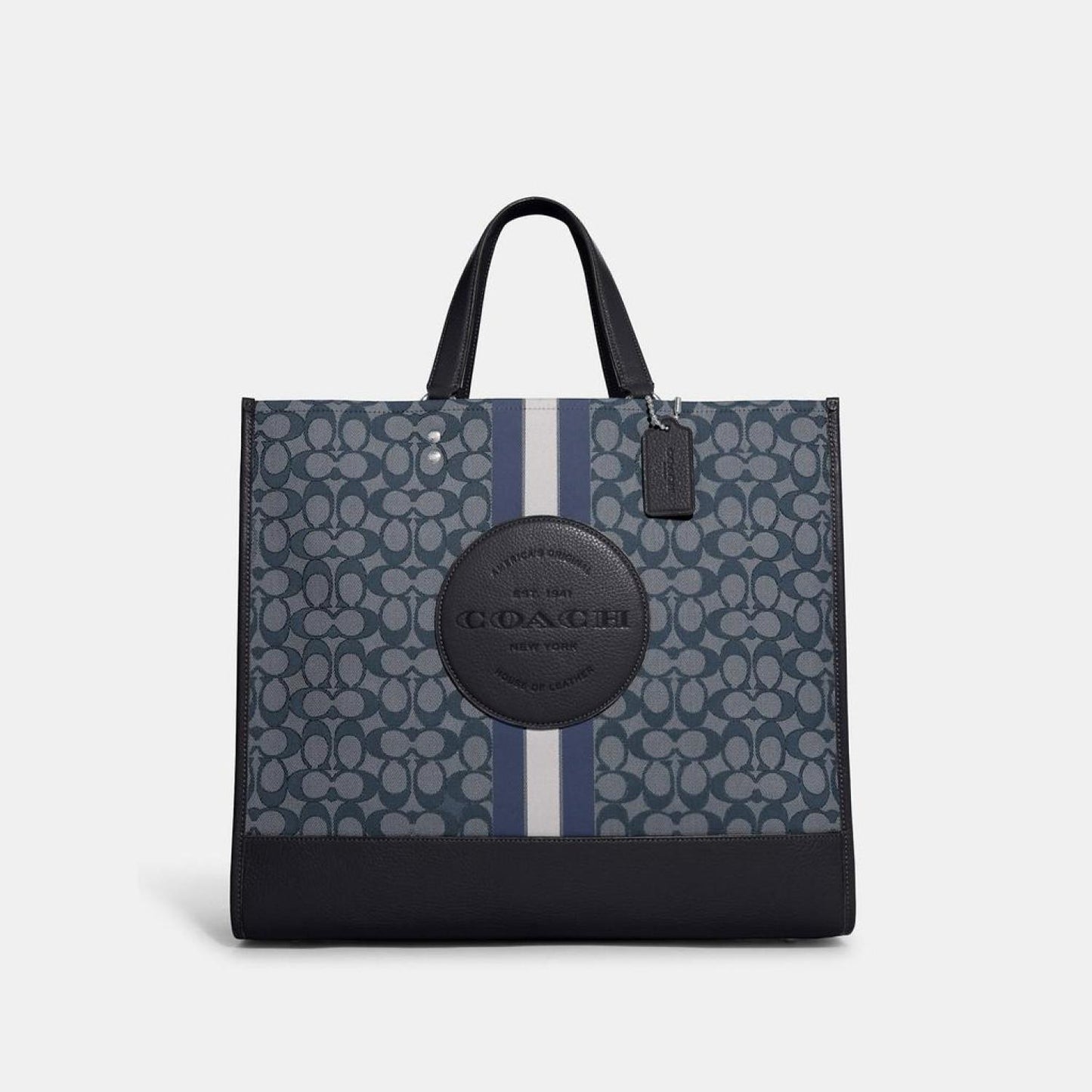 Coach Outlet Dempsey Tote 40 In Signature Jacquard With Stripe And Coach Patch