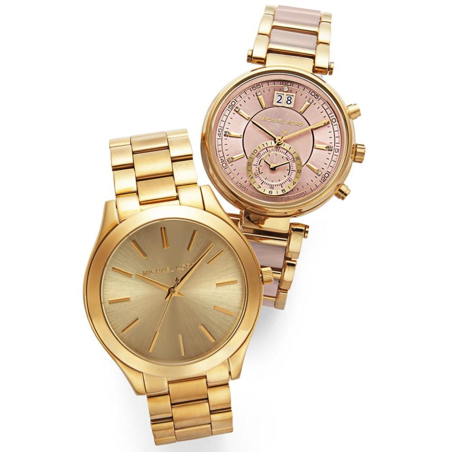 Unisex Slim Runway Gold-Tone Stainless Steel Bracelet Watch