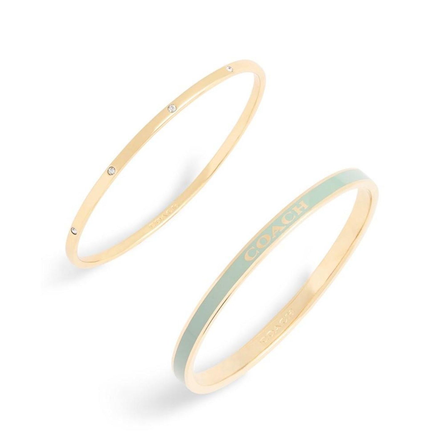 Faux Stone Enamel Signature Bangle Bracelet Set