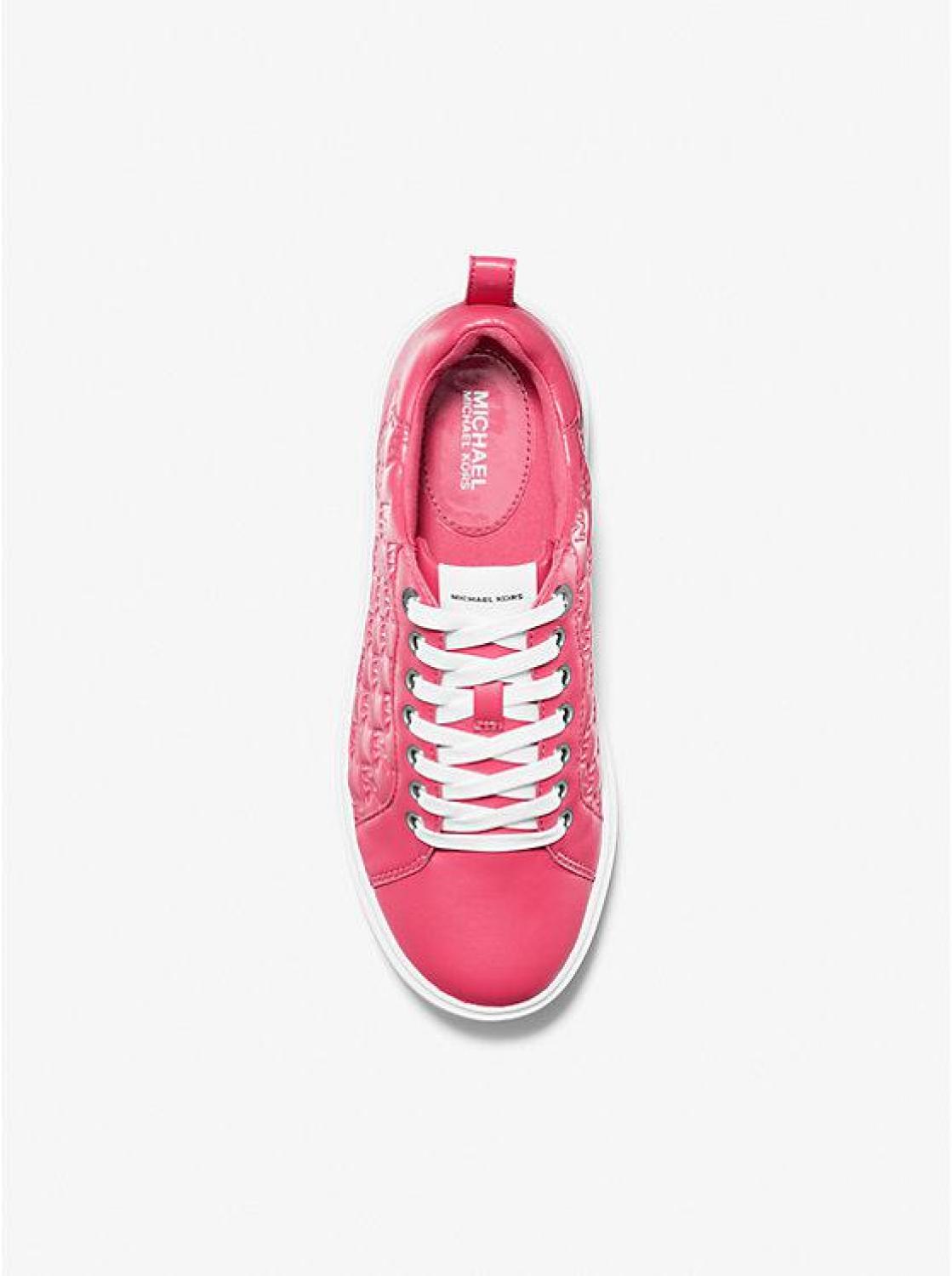 Emmett Logo Embossed Faux Patent Leather Sneakers