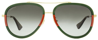 Gucci Women's  Sunglasses GG0062S 003 Gold/Green/Red 57mm