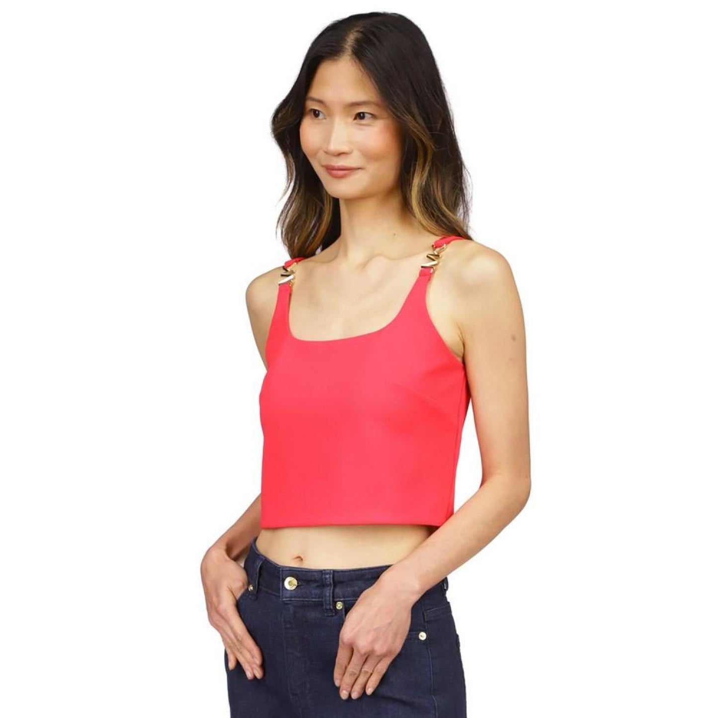 Women's Logo-Strap Cropped Sleeveless Top