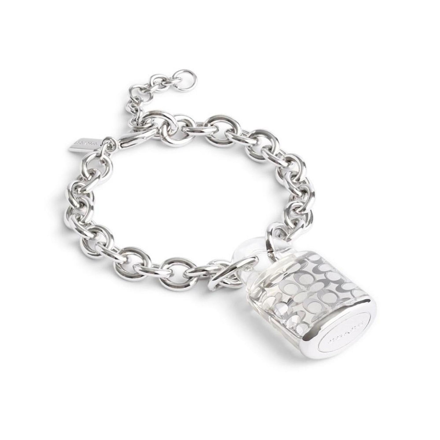 Clear Resin Signature Quilted Lucite Padlock Charm Bracelet