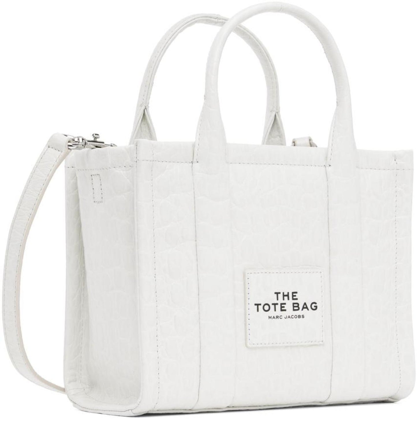 White 'The Croc-Embossed Small' Tote