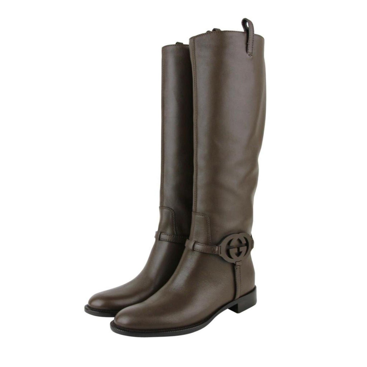 Gucci Women's Interlocking G Leather Knee Boots