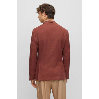 Micro-pattern slim-fit jacket in a cotton blend