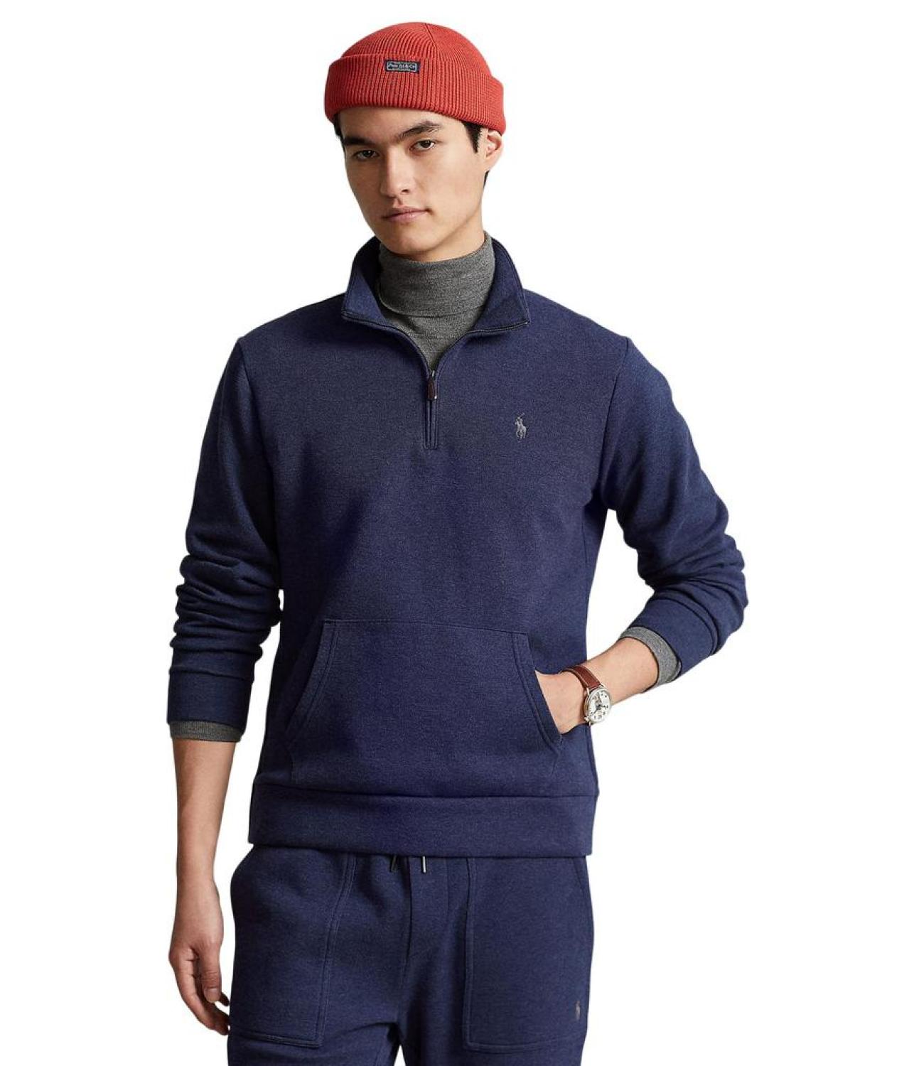 Double Knit Mesh 1/4 Zip Sweatshirt