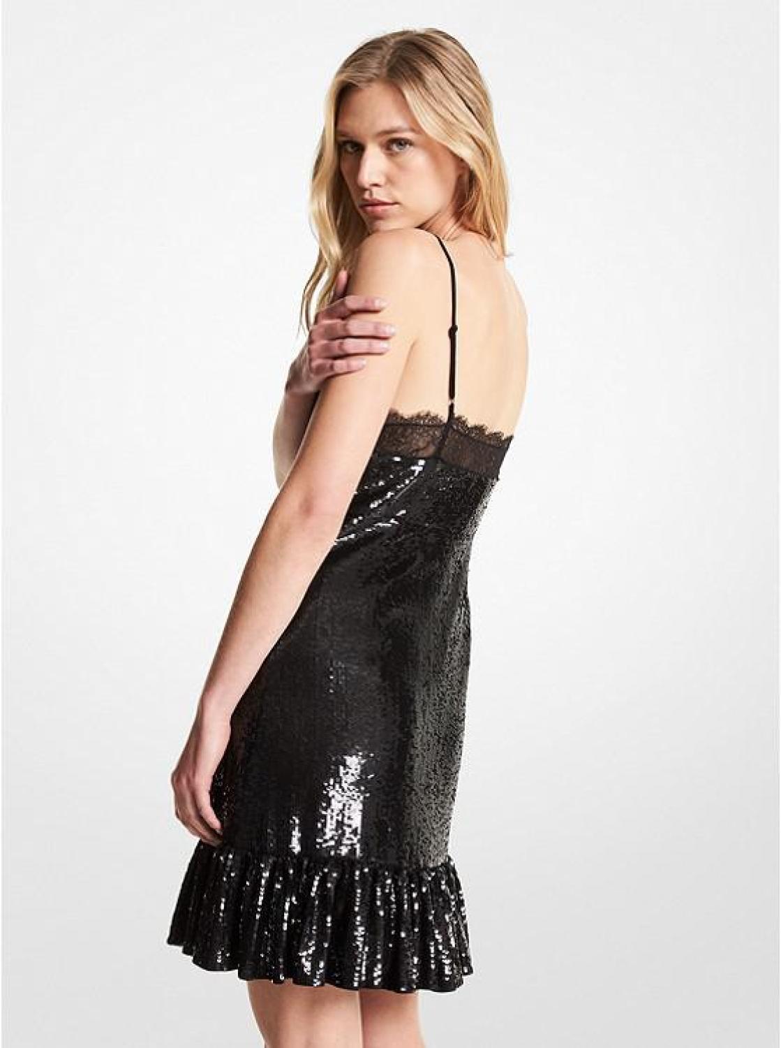 Sequined Georgette Slip Dress