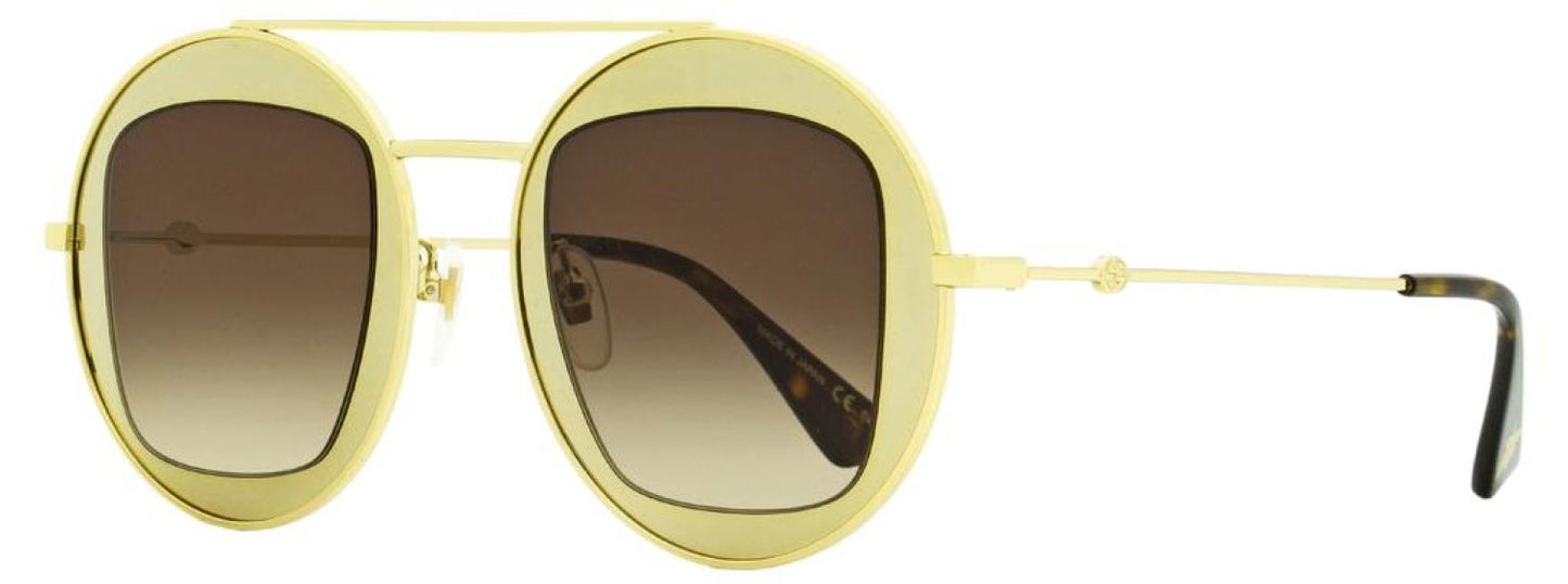 Gucci Women's Round Sunglasses GG0105S 002 Gold/Havana 47mm