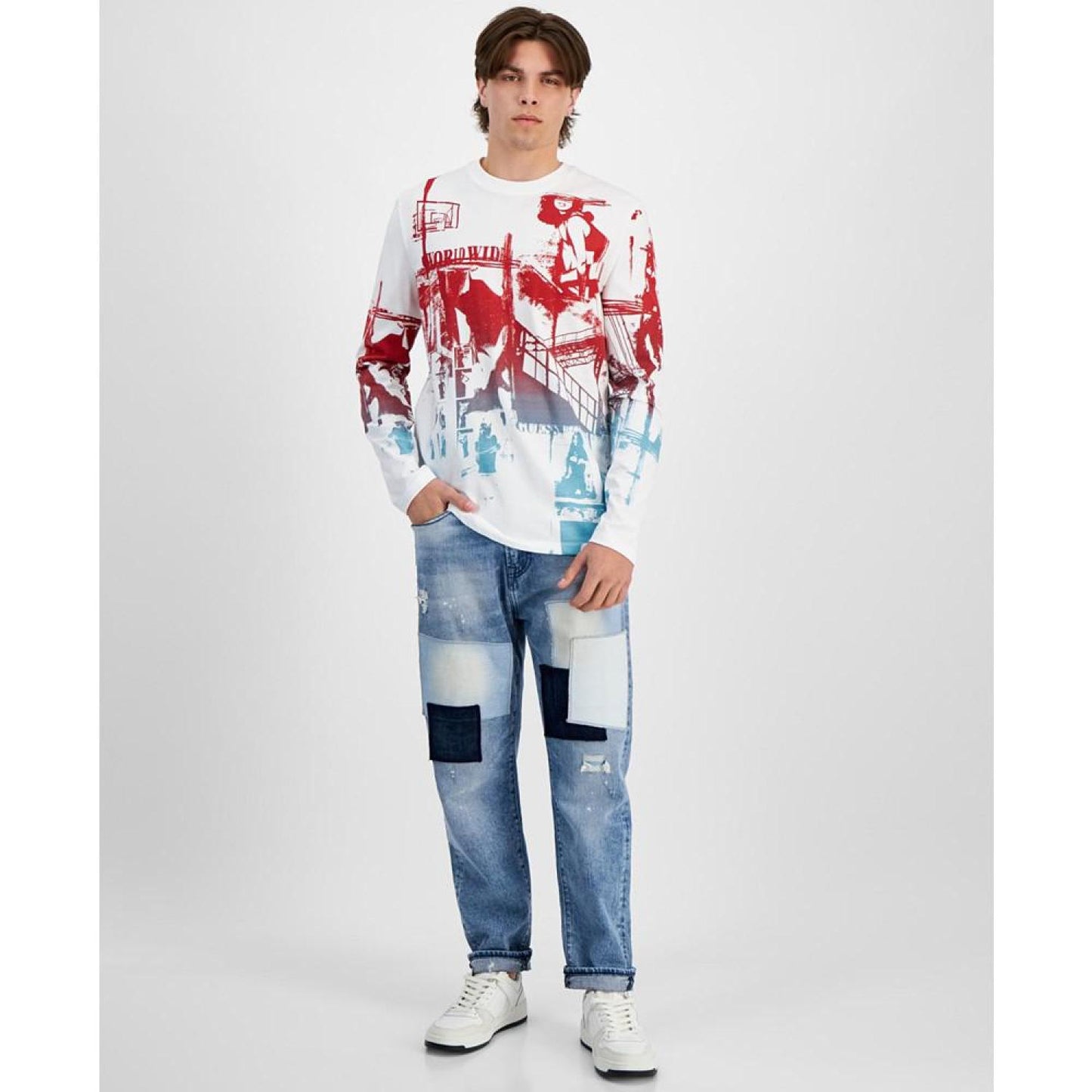 Men's Placed Graphic Long-Sleeve T-Shirt