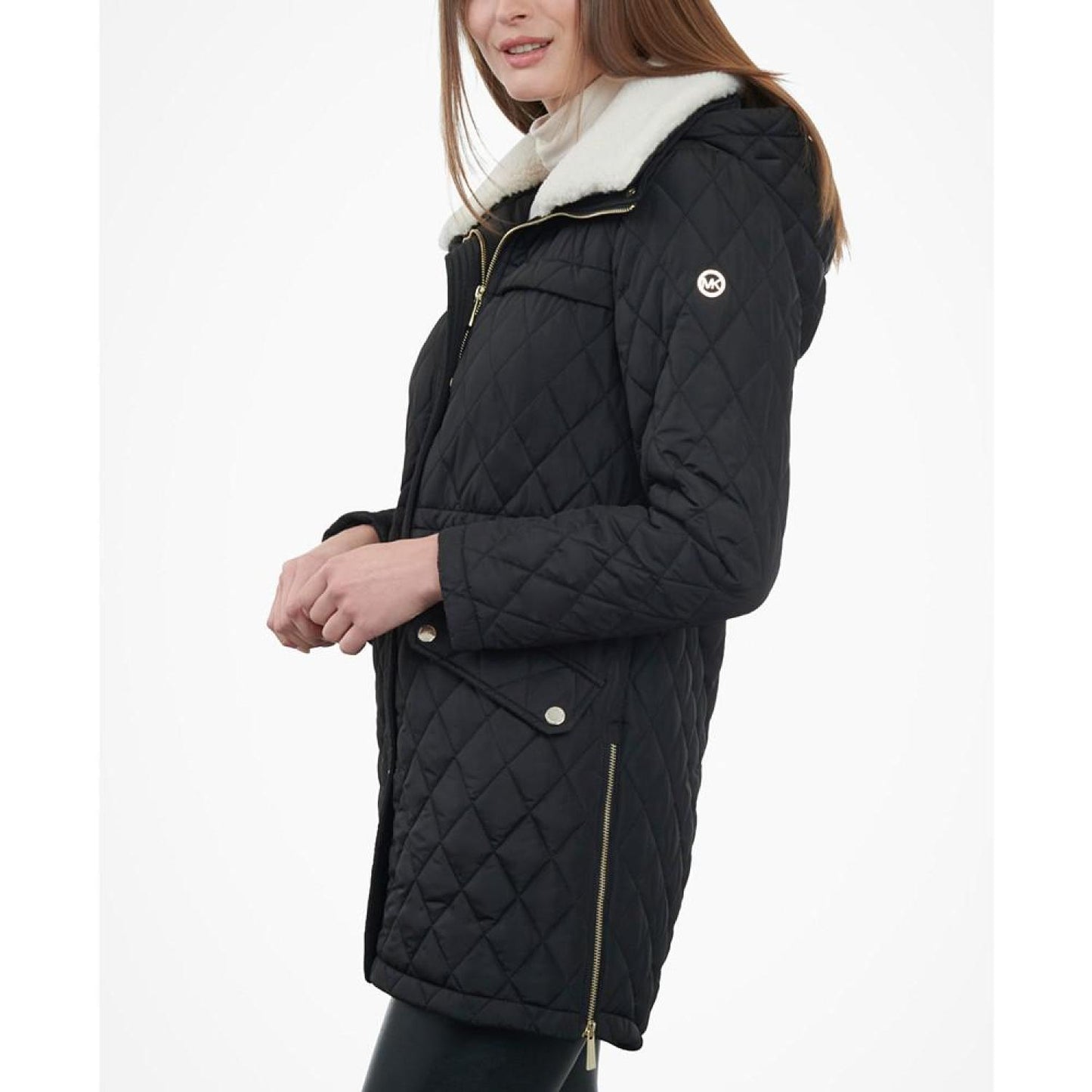 Women's Faux-Fur-Collar Quilted Coat