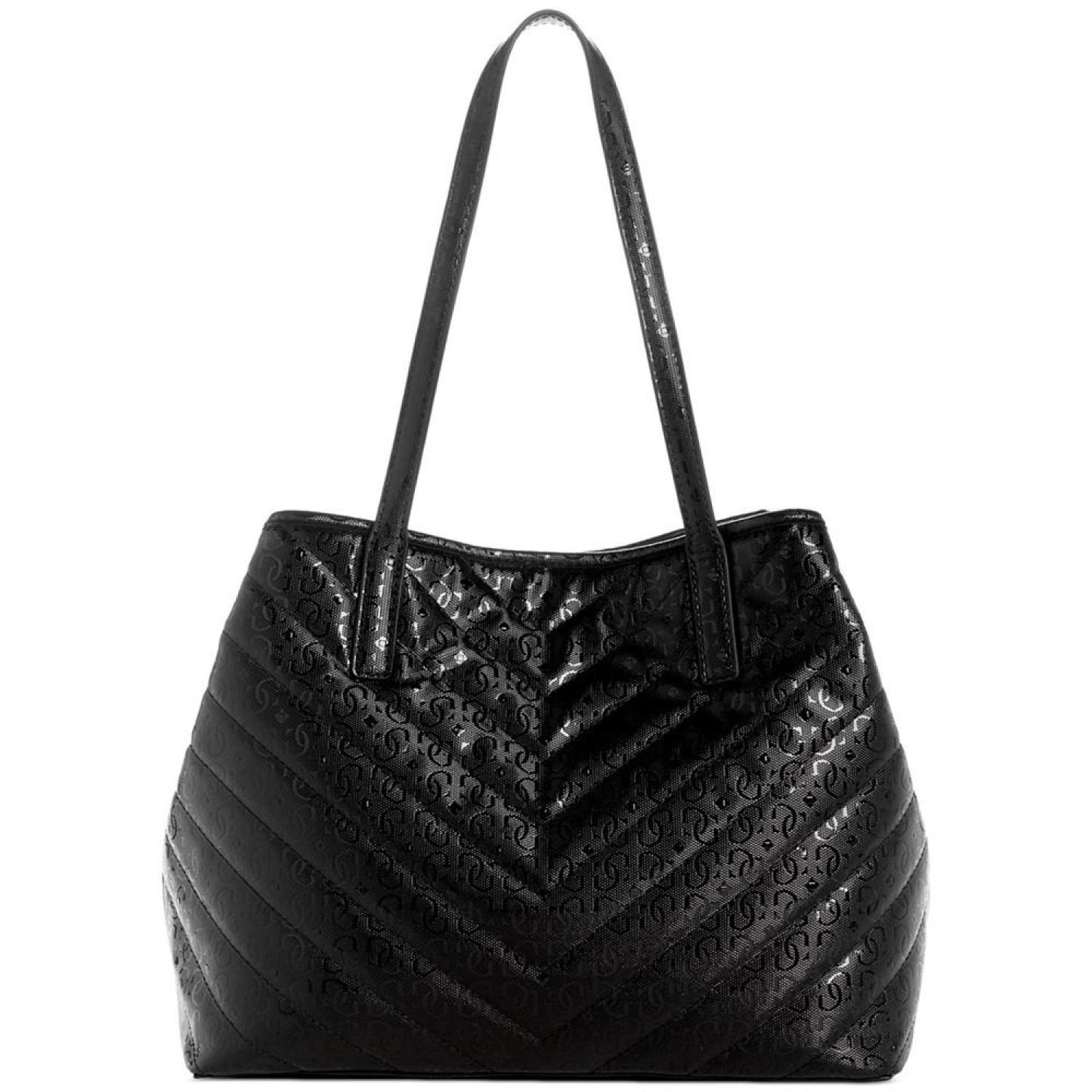 Vikky Medium Quilted Monogram Tote with Pouch