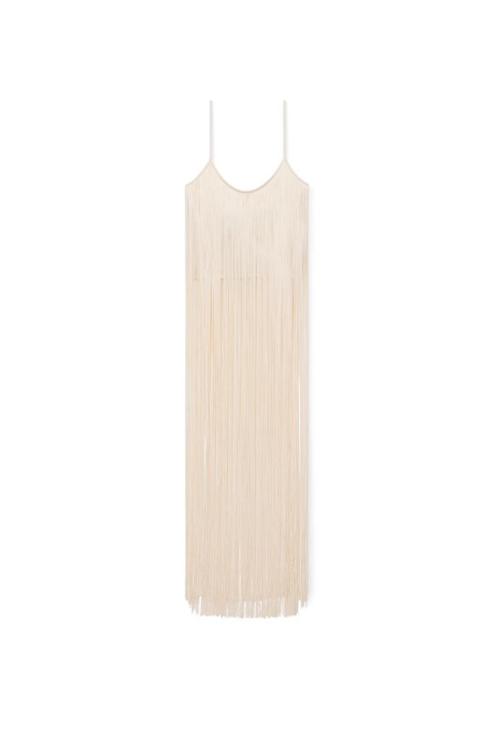 Fringe Tank Top In Compact Nylon