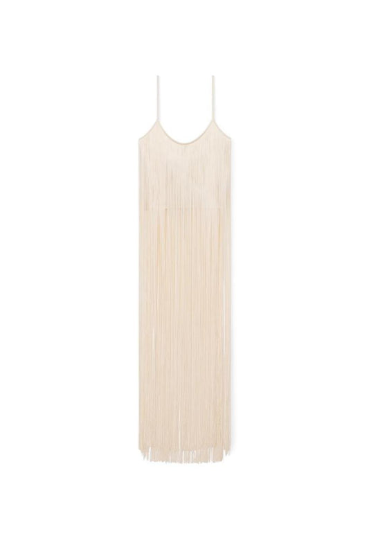 Fringe Tank Top In Compact Nylon