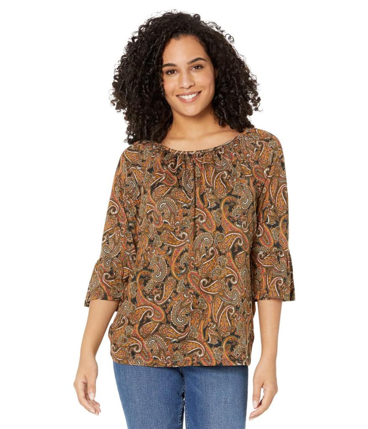 Paisley Flare Sleeve Top