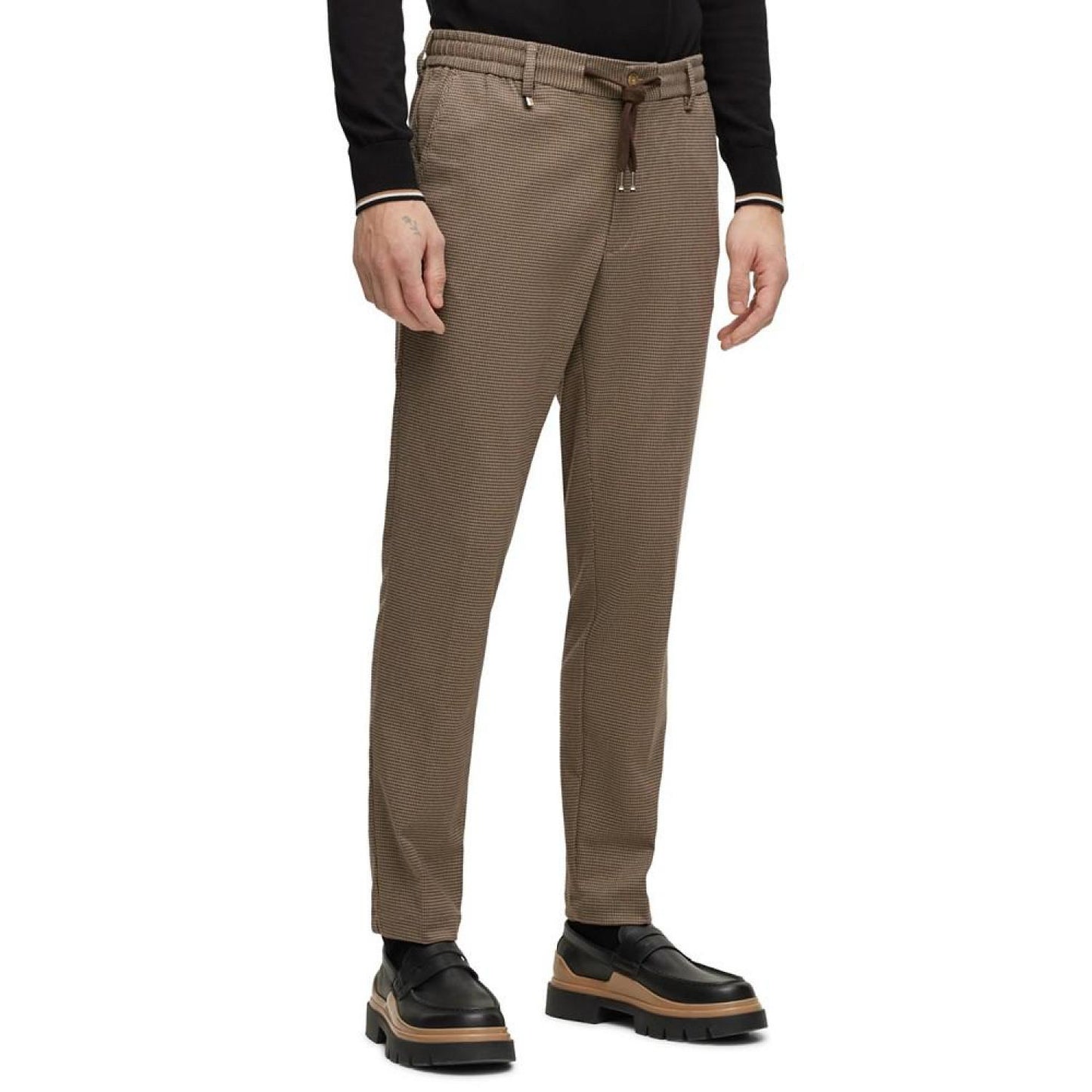 Men's Patterned Slim-Fit Trousers