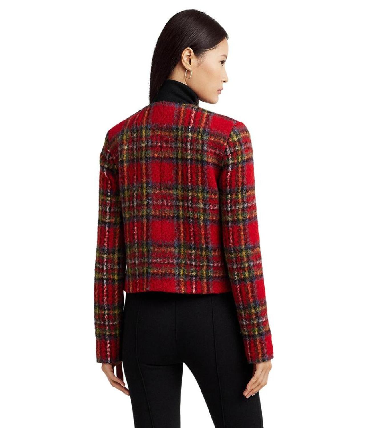 Plaid Mohair Cropped Jacket